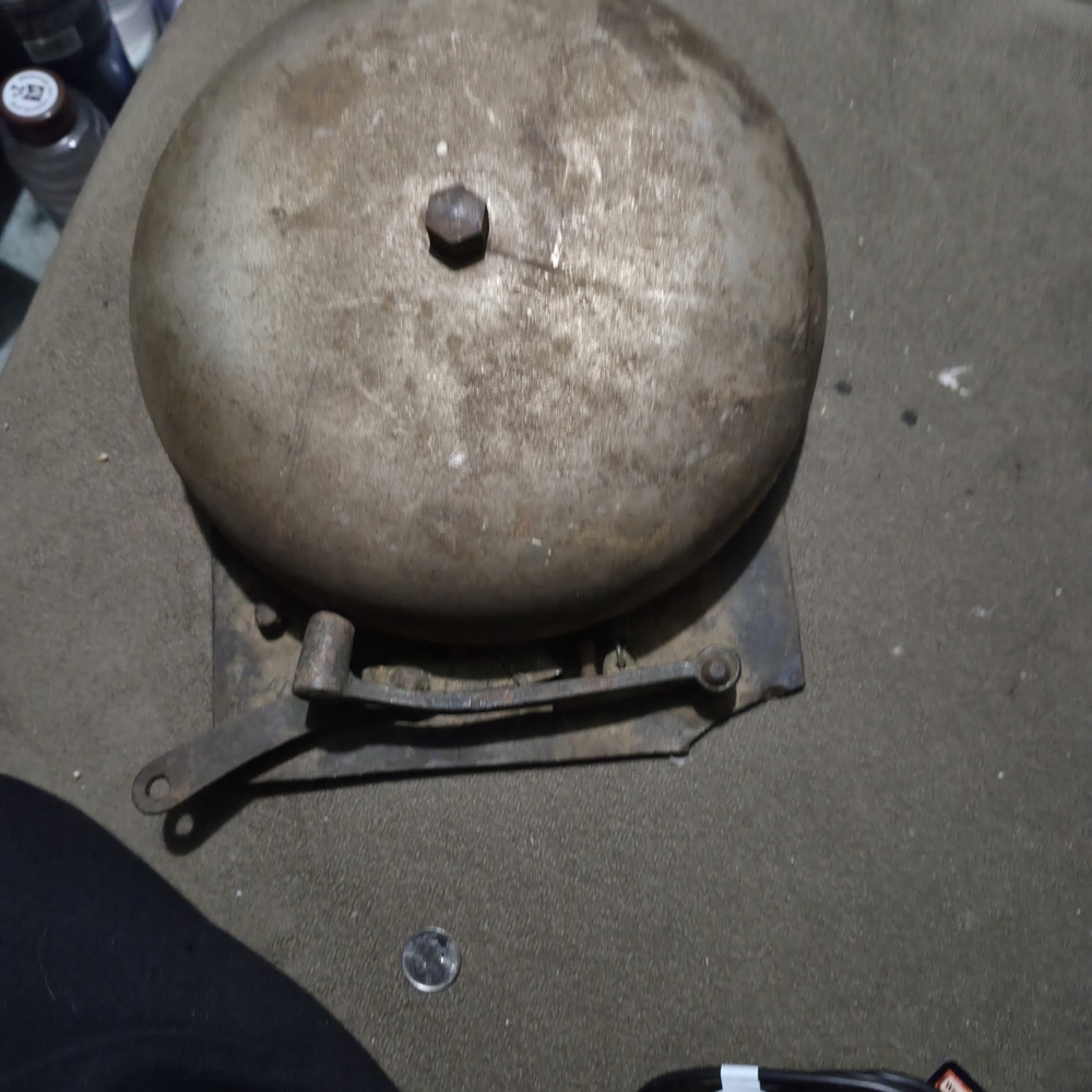 24" Antique Boxing Bell Or Trip Gong Mechanism Works Cast Iron Mount Intact